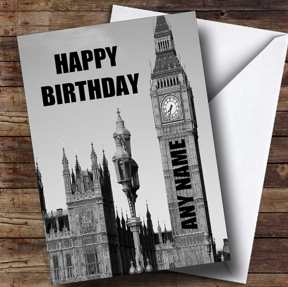 Big Ben Clock London Funny Customised Birthday Card