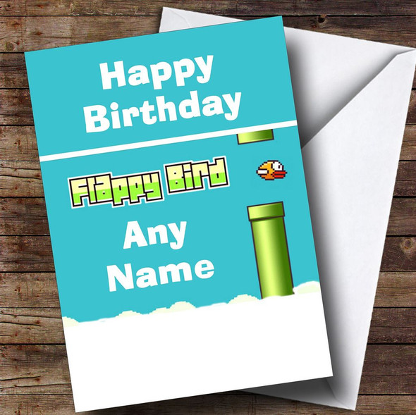 Flappy Bird Game Funny Spoof Customised Birthday Card