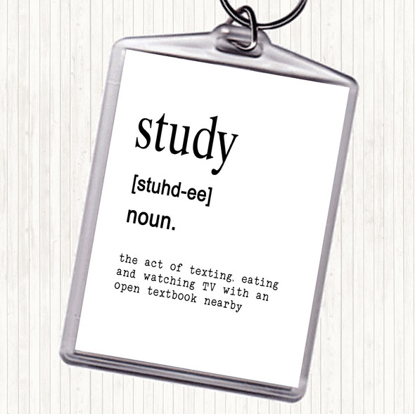 White Black Word Definition Study Quote Keyring