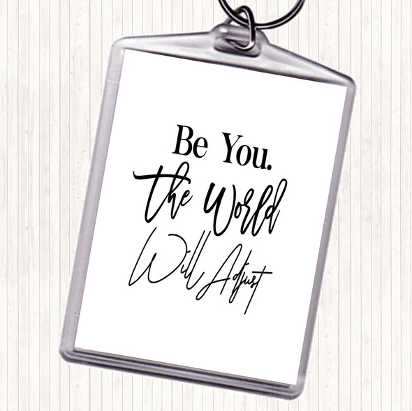 White Black World Will Adjust Quote Keyring