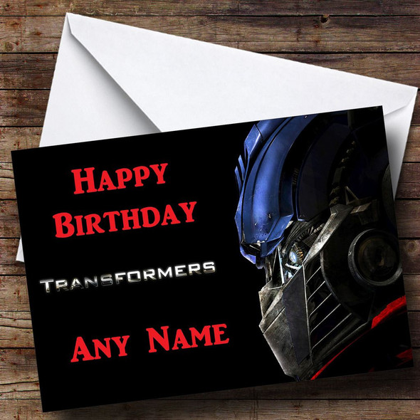 Transformers Optimus Prime Customised Birthday Card