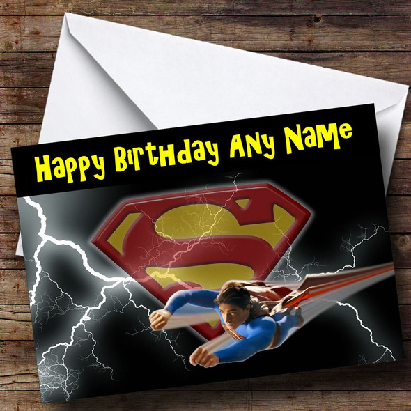 Superman Flying Customised Birthday Card