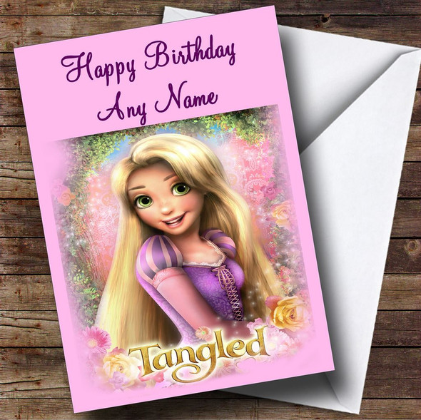 Pink Tangled Customised Birthday Card