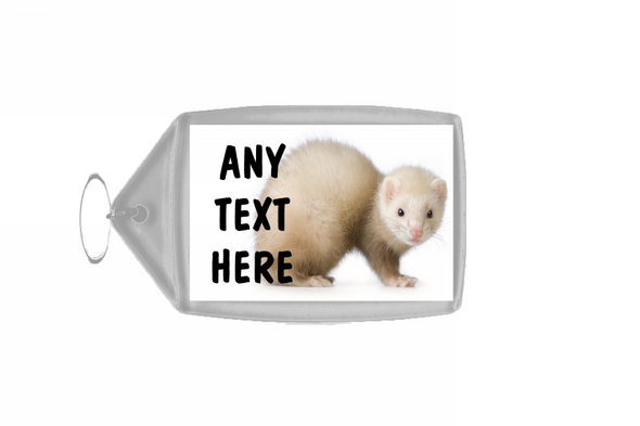 White Ferret Keyring