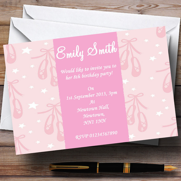 Pink Ballet Customised Children's Party Invitations