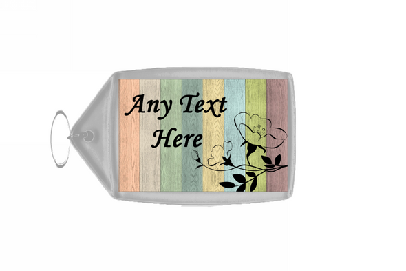 Floral Pastel Wood Keyring