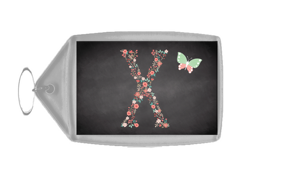Chalk Letter Initial X Keyring