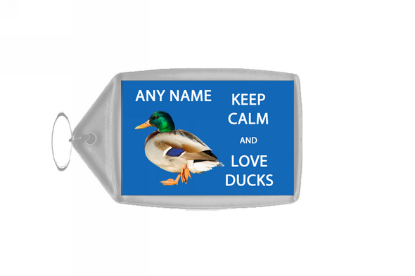 Keep Calm And Love Ducks Large Keyring