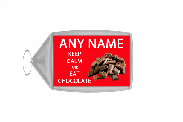 Keep Calm And East Chocolate Red Large Keyring