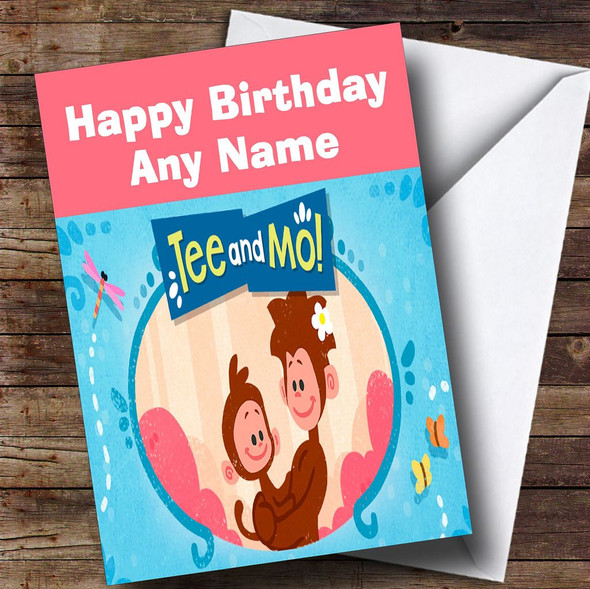 Tee And Mo Pink Customised Children's Birthday Card