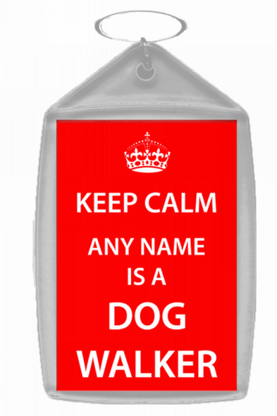 Dog Walker Keep Calm Keyring