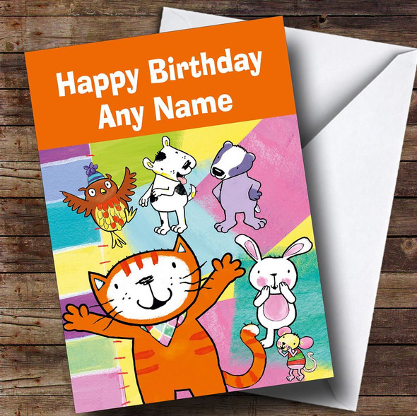 Poppy Cat Customised Children's Birthday Card