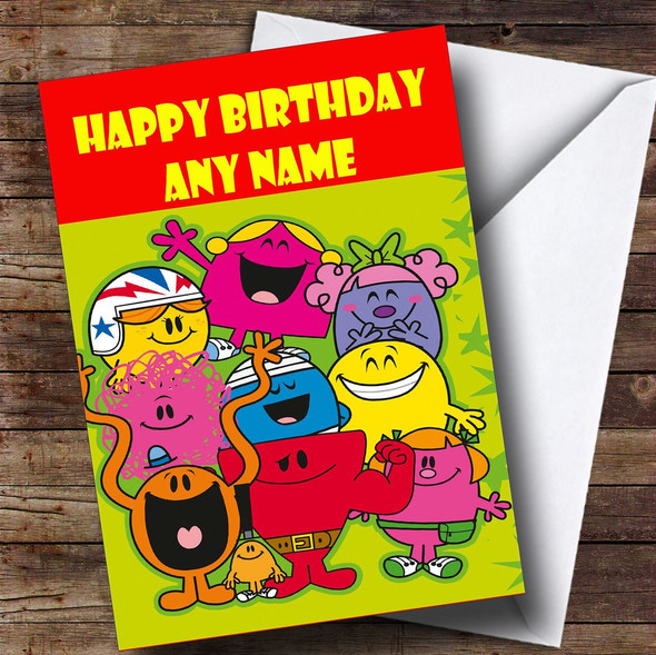 Mr Men Customised Children's Birthday Card