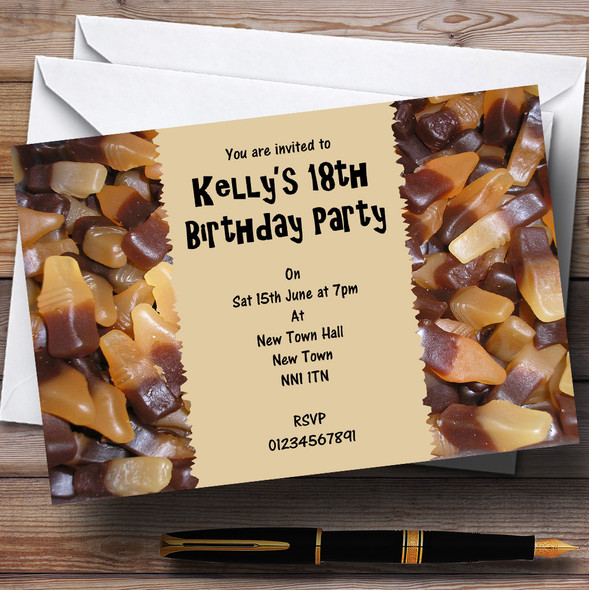 Cola Bottle Sweets Customised Children's Party Invitations