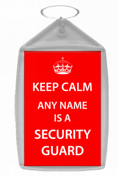 Security Guard Keep Calm Keyring