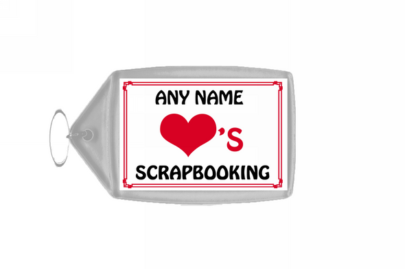 Love Heart Scrapbooking Keyring