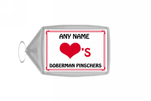 Love Heart Doberman Pinschers Keyring