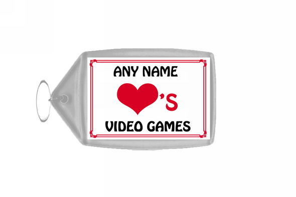 Love Heart Video Games Keyring