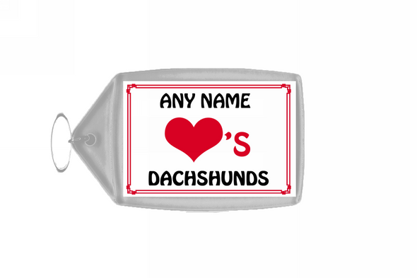 Love Heart Dachshunds Keyring