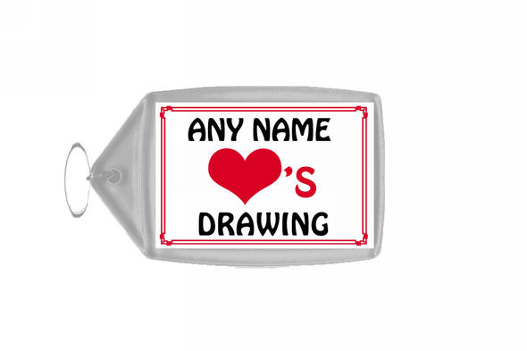 Love Heart Drawing Keyring