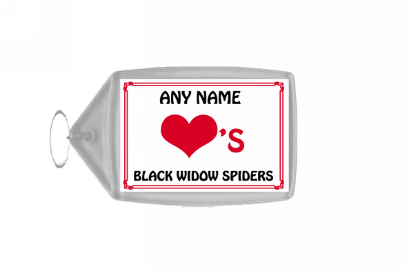 Love Heart Black Widow Spiders Keyring
