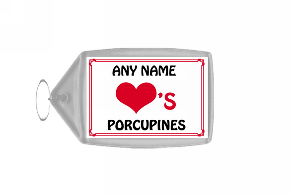 Love Heart Porcupines Keyring
