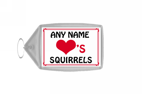 Love Heart Squirrels Keyring