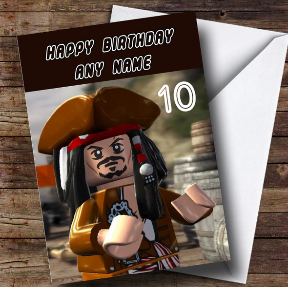 Customised Lego Pirates Of The Caribbean Children's Birthday Card