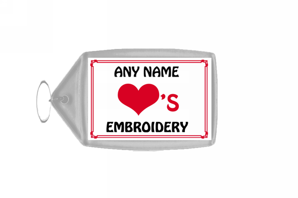 Love Heart Embroidery Keyring