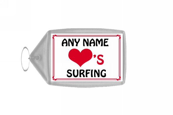 Love Heart Surfing Keyring