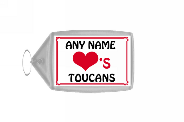 Love Heart Toucans Keyring