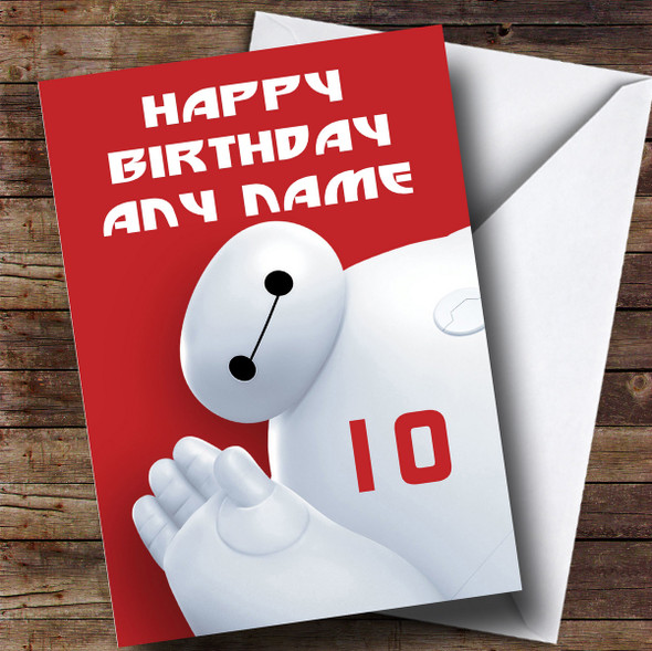 Customised Disney Big Hero 6 Red Children's Birthday Card