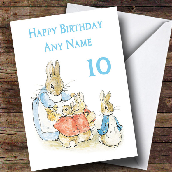 Customised White Peter Rabbit Children's Birthday Card
