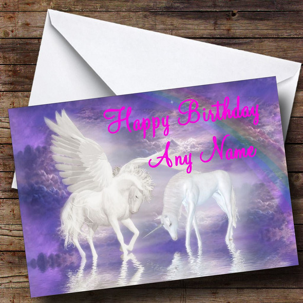 Beautiful Unicorns Customised Birthday Card