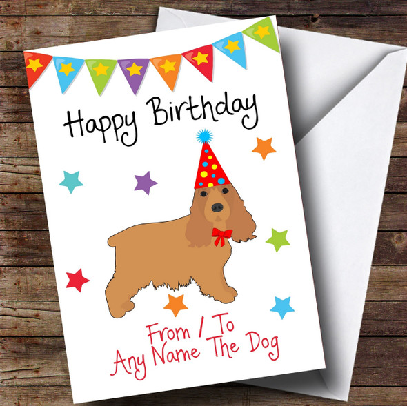 To From Dog Cocker Spaniel Customised Birthday Card