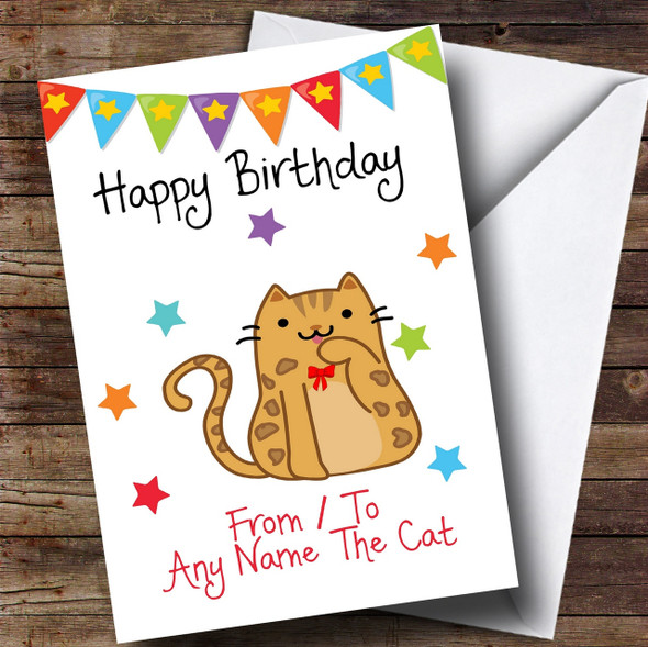 To From Pet Cat Bengal Customised Birthday Card