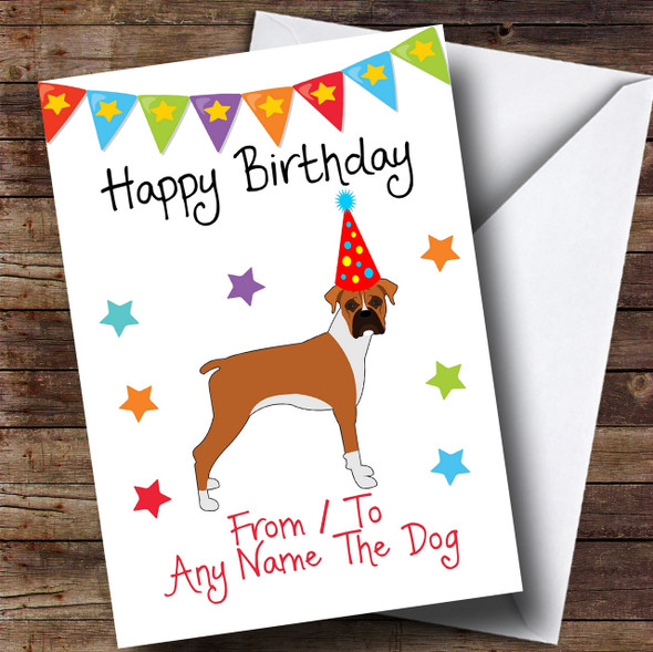 To From Dog Boxer Customised Birthday Card