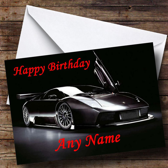 Lamborghini Murcielago Black Customised Birthday Card