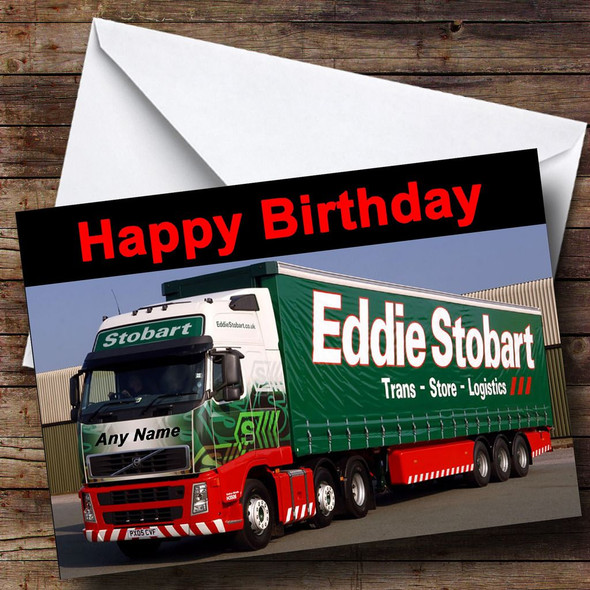 Eddie Stobart Your Name On Truck Customised Birthday Card