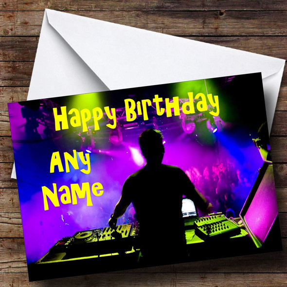 Purple DJ Customised Birthday Card