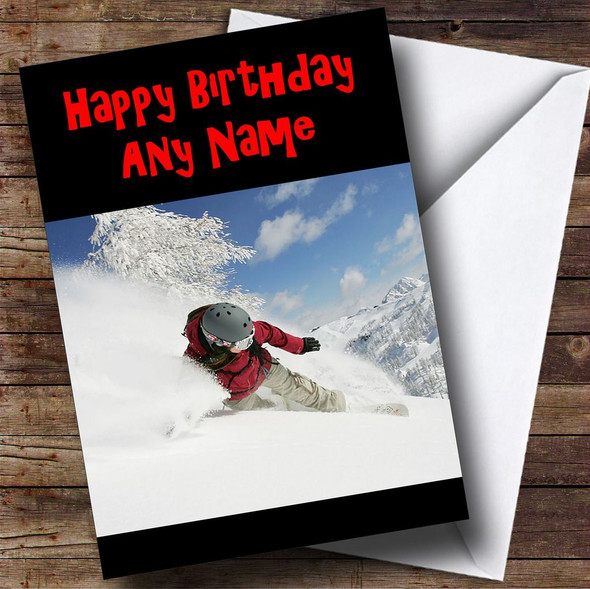 Snowboarding Customised Birthday Card