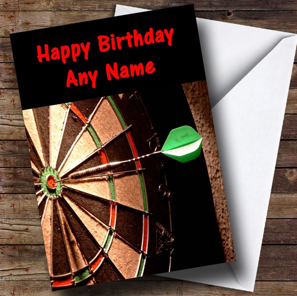 Dartboard Darts Fan Customised Birthday Card