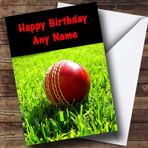 Cricket Ball Customised Birthday Card