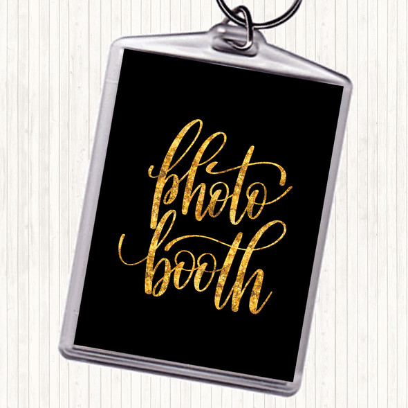 Black Gold Photo Booth Quote Keyring