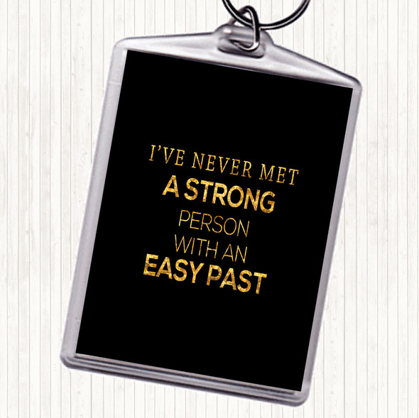 Black Gold Strong Person Quote Keyring