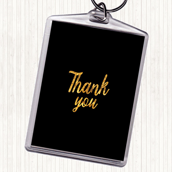 Black Gold Thank You Quote Keyring