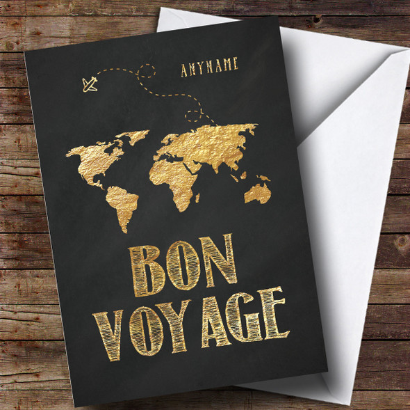 Customised Bon Voyage Journey World Plane Bon Voyage Travel Card