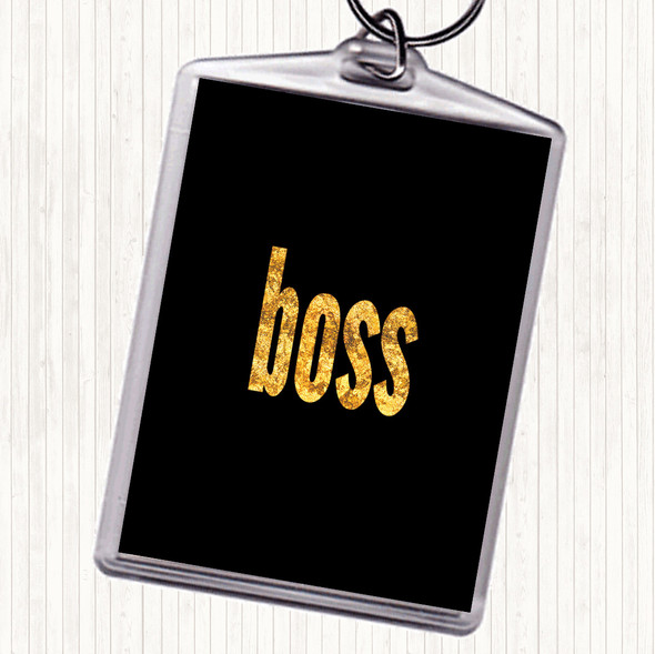 Black Gold Boss Big Quote Keyring