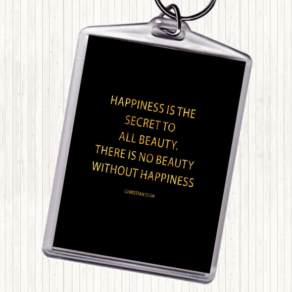 Black Gold Christian Dior Secret To Beauty Quote Keyring