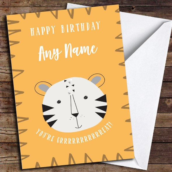 Cute Tiger Great Customised Birthday Card